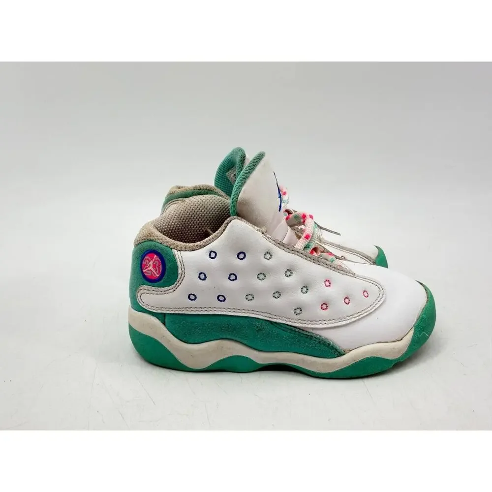 Nike Air Jordan 13 Retro TD Aurora Green Toddler Shoes Size 9C 684802-100